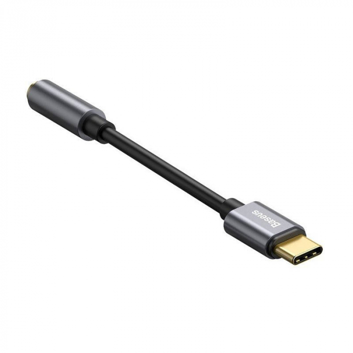 Adaptor audio BASEUS L54 USB-C + mini mufa 3.5mm pentru casti (negru+gri) [2]