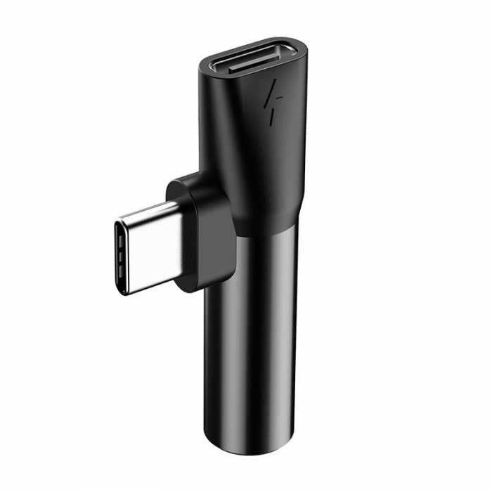 Adaptor audio BASEUS USB-C la mini mufa 3,5 mm + USB-C (negru) CATL41-01 [2]