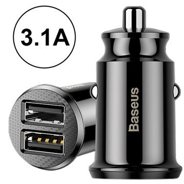 Incarcator auto BASEUS Grain 2x USB 5V 3.1A pentru socket bricheta (negru) CCALL-ML01 [3]