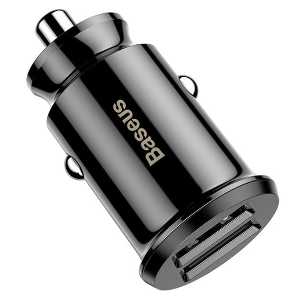 Incarcator auto BASEUS Grain 2x USB 5V 3.1A pentru socket bricheta (negru) CCALL-ML01 [2]