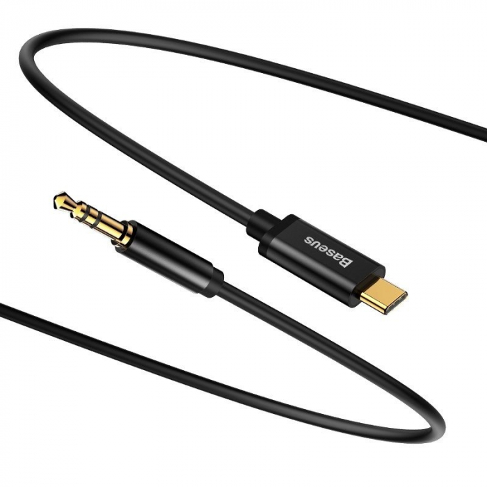 Cablu audio BASEUS Yiven USB-C la mini mufa 3.5 mm, 1.2 m (negru) CAM01-01 [2]
