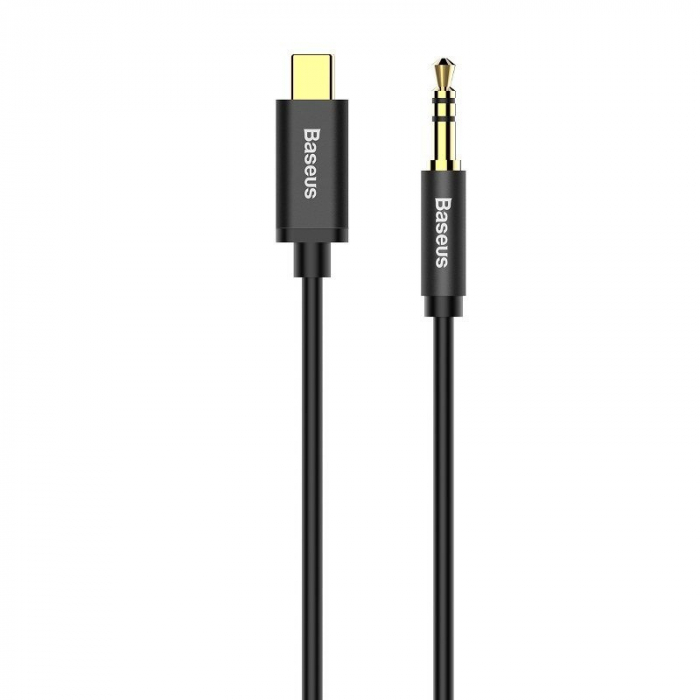 Cablu audio baseus yiven usb-c la mini mufa 3.5 mm, 1.2 m (negru) cam01-01