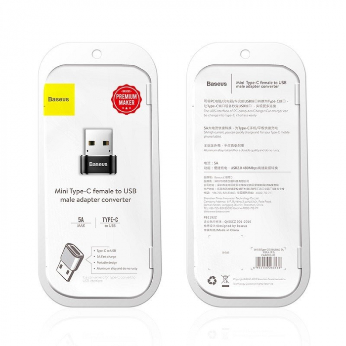 Adaptor conversie BASEUS USB-C la USB-A 5A (negru) CAAOTG-01 [8]