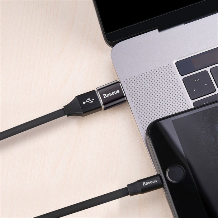 Adaptor conversie BASEUS USB la USB-C 2.4A (negru) CATOTG-01 [9]