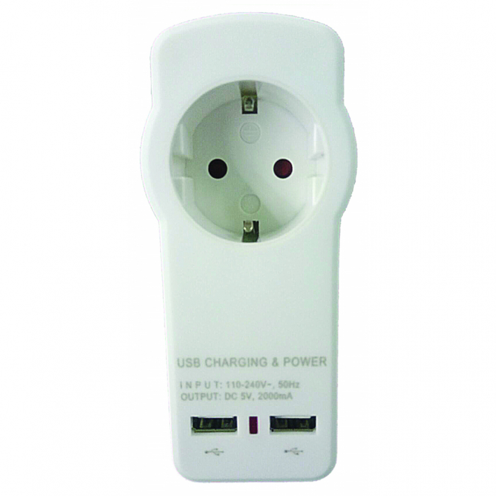 Adaptor priza Schuko cu incarcator 2xUSB 2.1A MK Makalon [2]