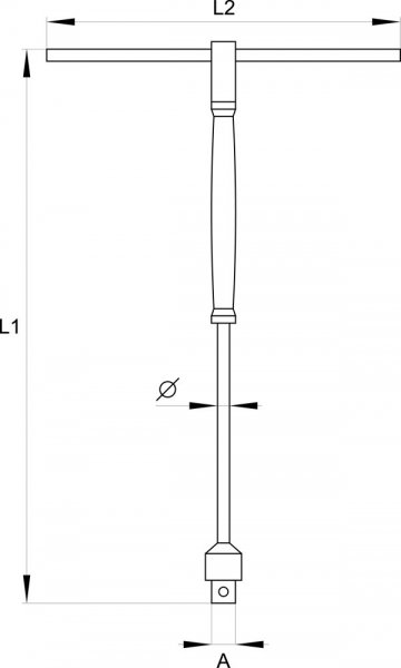 Adaptor tip T YATO, cu maner rotativ, CrV, 310mm [2]