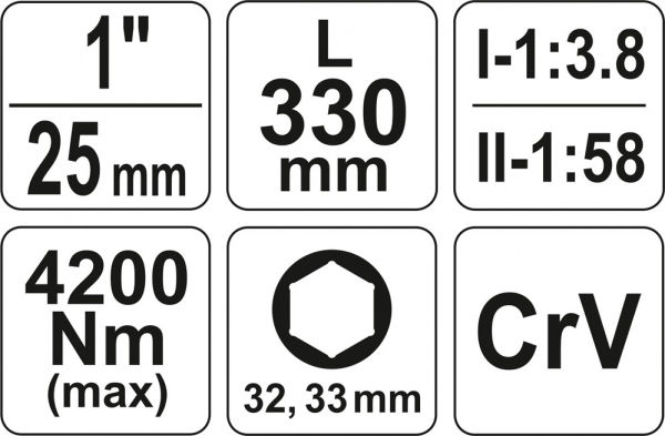 Antrenor cu amplificator de forta Yato, 1", 4200NM, 330mm [5]