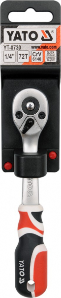 Antrenor cu clichet YATO, curbat, 1/4", 72T, 155mm [2]