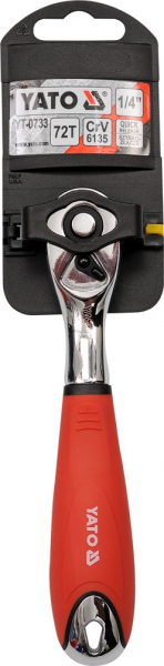 Antrenor cu clichet YATO, prindere rapida, curbat, 1/4", 72T, 155mm [2]