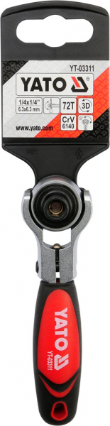 Antrenor cu clichet YATO, rabatabil, pentru tubulara S, 1/4", 72T [7]