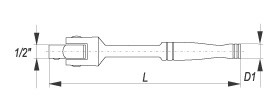 Antrenor drept YATO, prindere culisabila, 1/2", CrV [2]