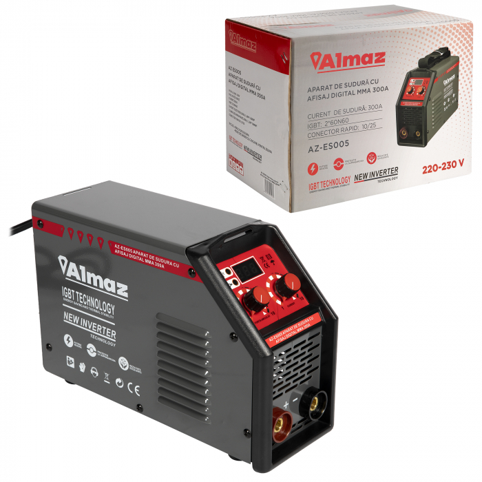 Aparat de sudura digital tip invertor ALMAZ MMA 300A electrozi 1.6-5 mm [5]