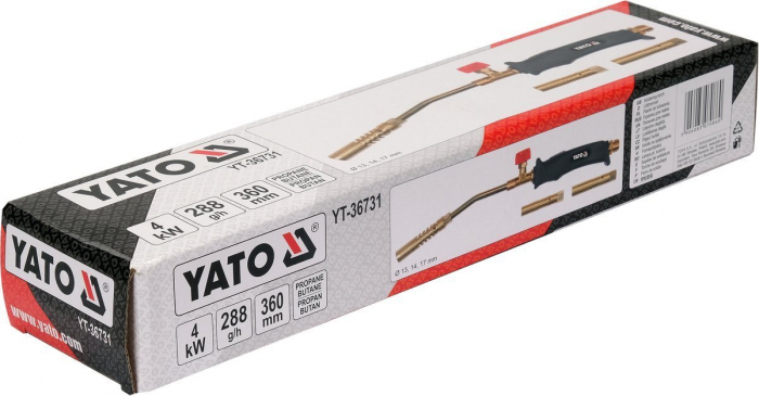 Arzator cu gaz duze de lipire in 3 puncte YATO propan-butan 360mm [3]