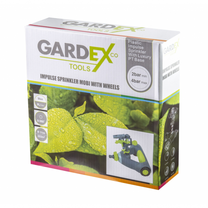 Aspersor cu impuls MOBI cu roti, 0-360° GX GARDEX TOOLS [2]