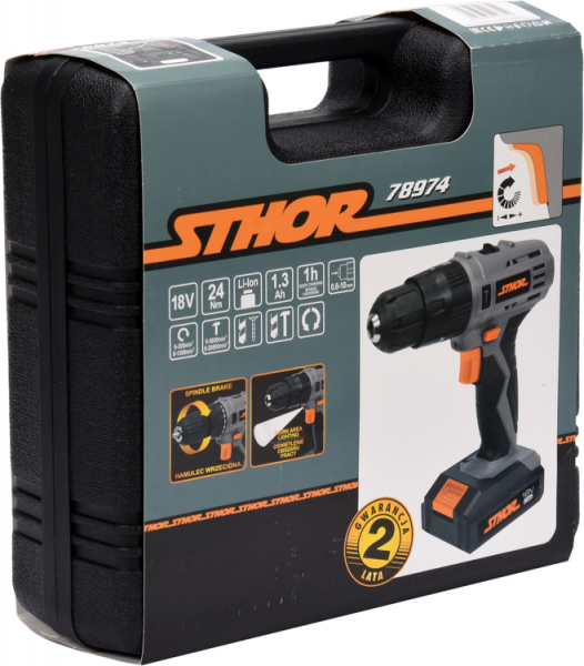 Autofiletanta cu acumulator STHOR, cu percutie, 18V, 1.3Ah, Li-Ion, 1 acumulator [6]