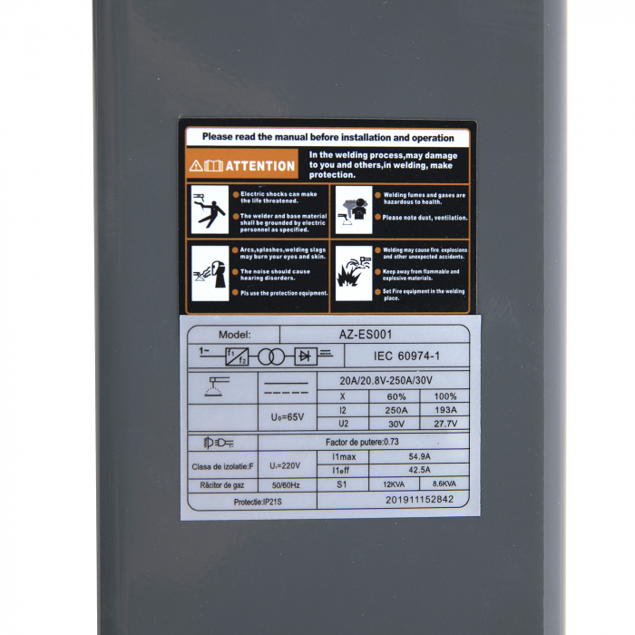 Aparat de sudura tip invertor ALMAZ TB250B 180A electrozi 1.6 - 5 mm [6]