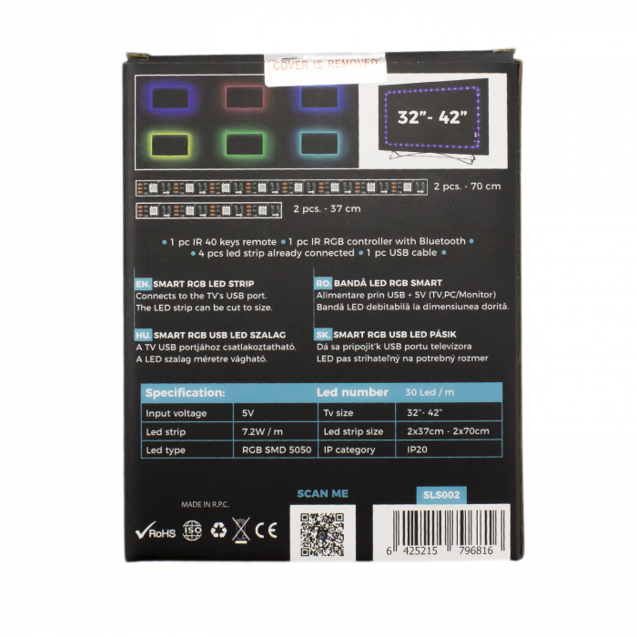 Bandă LED SMART - pentru iluminare fundal TV, 32”-42” - SunShine [10]