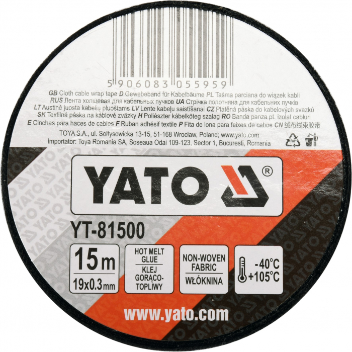 Banda izolatoare panza YATO 19mmX0.3mm [3]