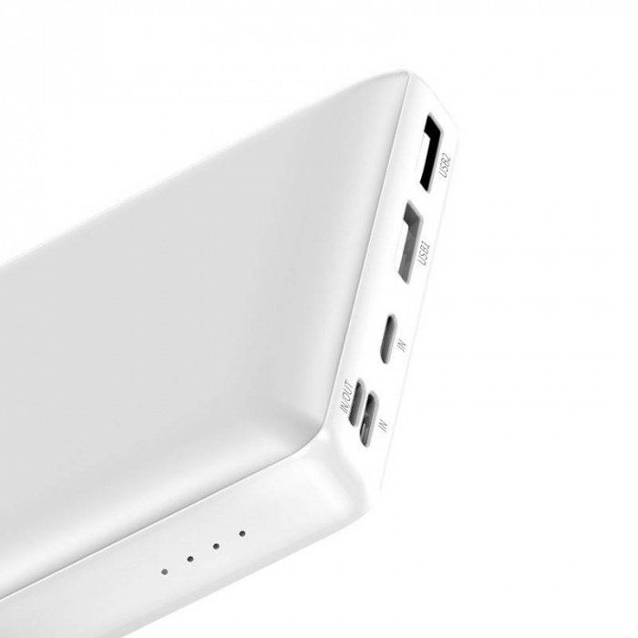Baterie externa PowerBank BASEUS Mini JA 30000mAh, 2xUSB, USB-C, Micro, Lightning 3A (alb) PPJAN-C02 [3]