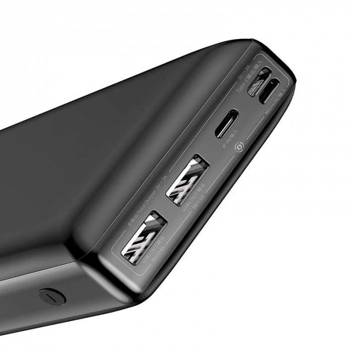 Baterie externa PowerBank BASEUS Mini JA 30000mAh, 2xUSB, USB-C, Micro, Lightning 3A (negru) PPJAN-C01 [3]