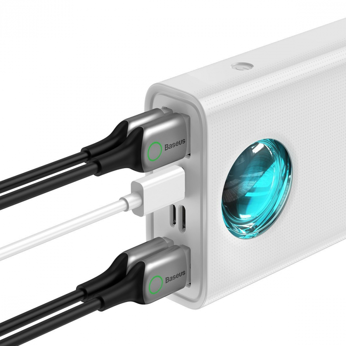 Baterie externa Powerbank cu afisaj digital BASEUS Amblight, 30000mAh, QC 3.0, PD, 3A, 65W (alb) PPLG-A02 [4]