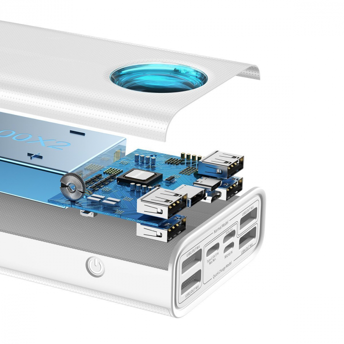 Baterie externa Powerbank cu afisaj digital BASEUS Amblight, 30000mAh, QC 3.0, PD, 3A, 65W (alb) PPLG-A02 [5]