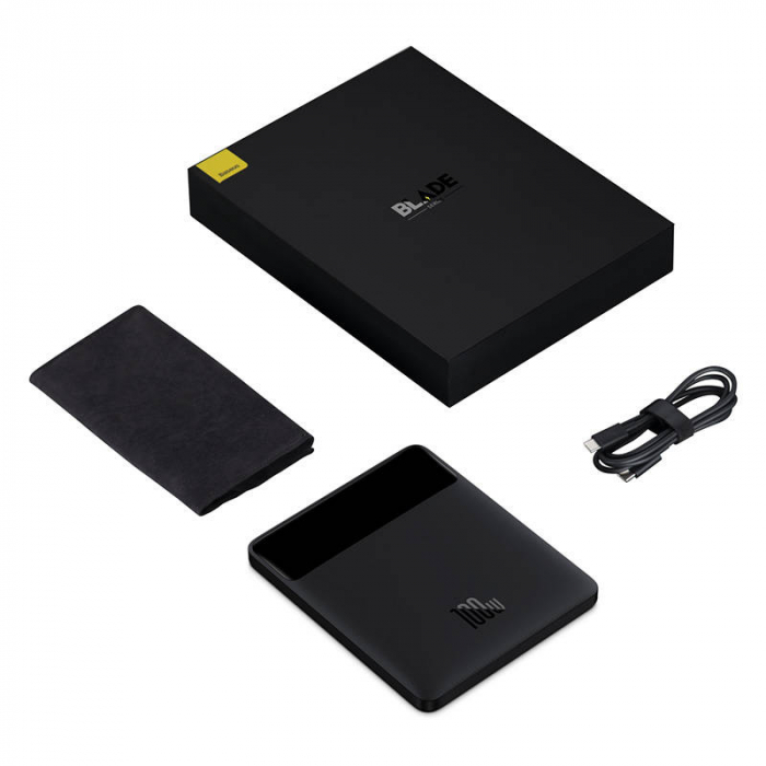 Baterie externa Powerbank cu afisaj digital BASEUS Blade 20000mAh, 2xUSB + 2xUSB-C, 100W (negru) PPDGL-01 [2]