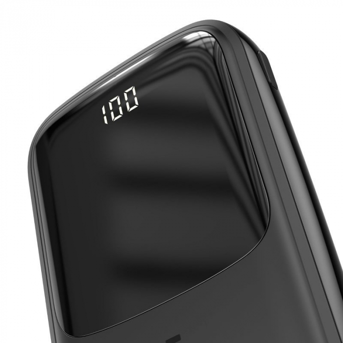 Baterie externa PowerBank BASEUS Q 3A afisaj digital 10000mAh, IP, USB, USB-C, 15W cu cablu tip C (negru) PPQD-A01 [3]