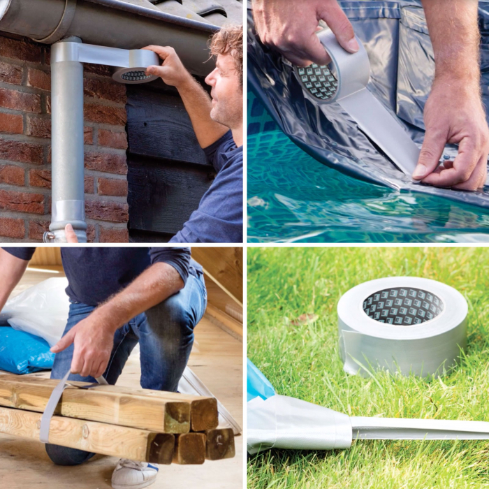 BISON Power Repair bandă adezivă armată cu material - gri - 10 m [2]