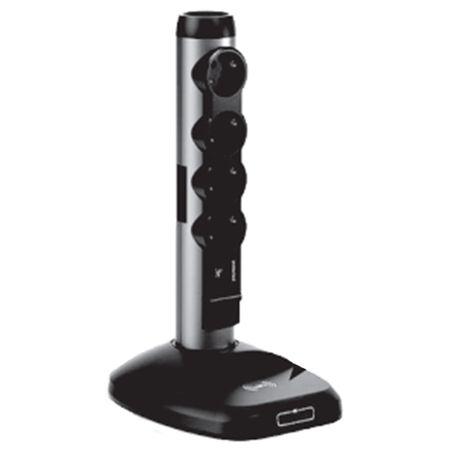 Bloc multipriza LEGRAND, 4 prize, 2xUSB, incarcator cu inductie, intrerupator, protectie supratensiune, 2m, Negru [2]