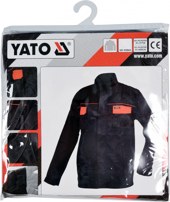 Bluza de lucru YATO poliester/bumbac 190g/m2 negru [6]