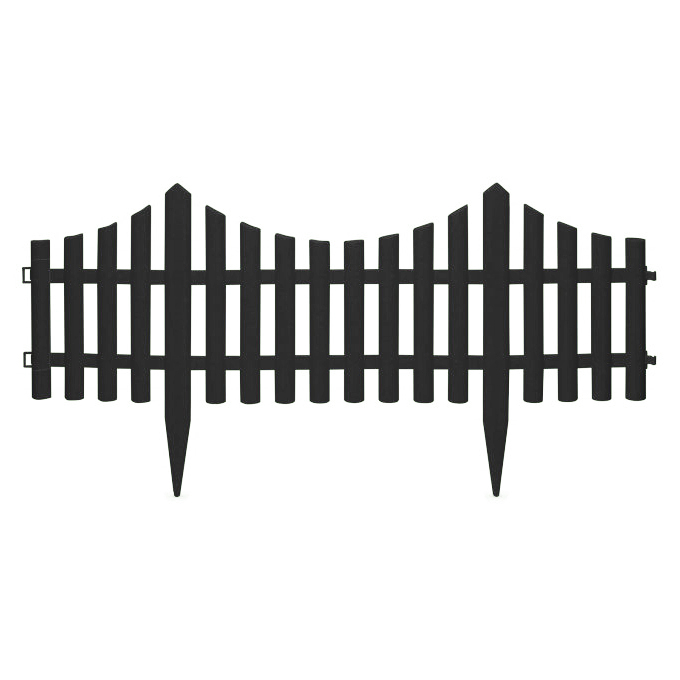 Bordura pt. pat de flori / gard - extensibil, 60 x 23 cm - Negru [2]