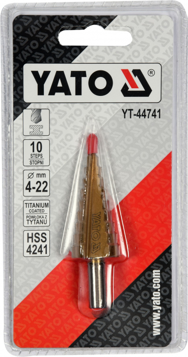 Burghiu in trepte YATO, HSS, 4-20mm, 10 trepte - [3]