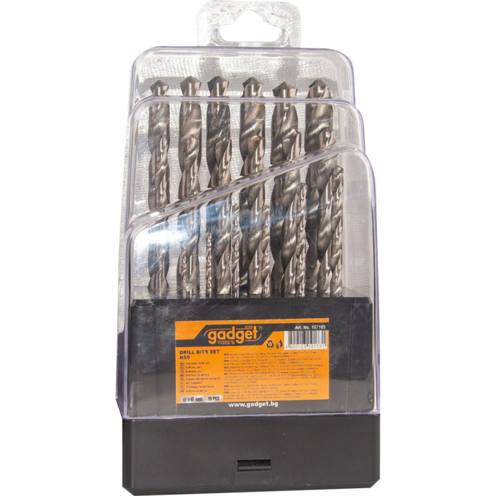 Burghiu ø1.0-10mm HSS set 19pcs GD Gadget [2]