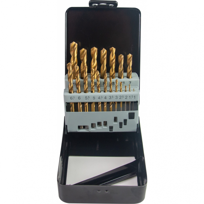Burghiu ø1.0-10mm HSS + TIN set 19pcs GD Gadget [2]