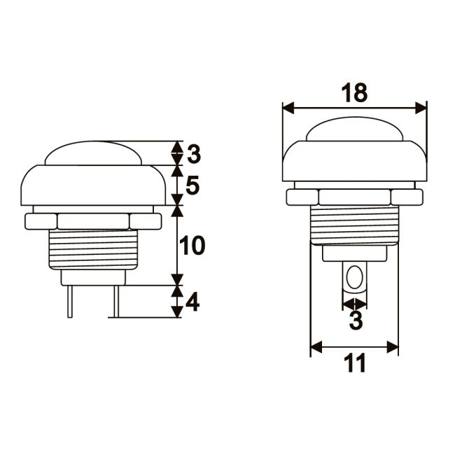 Buton 1 circuit 1A-250V OFF-(ON), rosu [2]