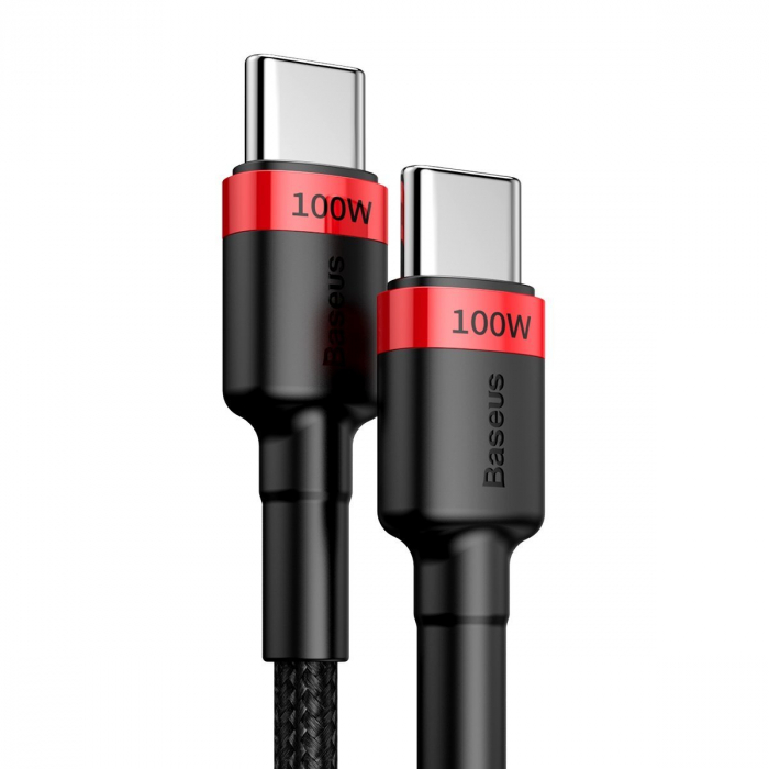 Cablu de date rapid BASEUS Cafule USB-C la USB-C PD2.0 100W flash charging 20V 5A 2m (negru+rosu) CATKLF-AL91 [4]