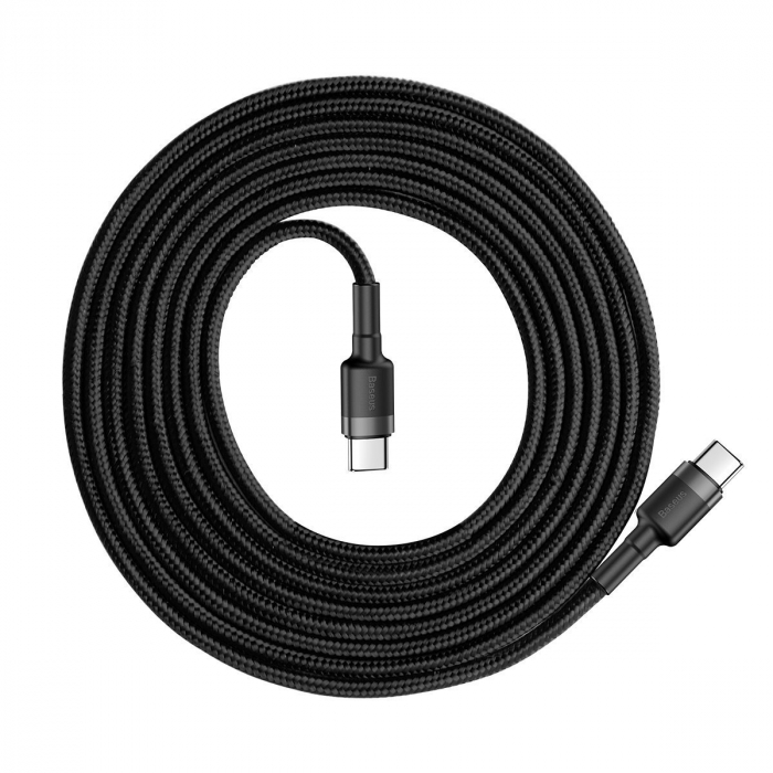 Cablu de date rapid BASEUS Cafule USB-C la USB-C PD2.0 60W flash charging 20V 3A 2m (negru+gri) CATKLF-HG1 [2]