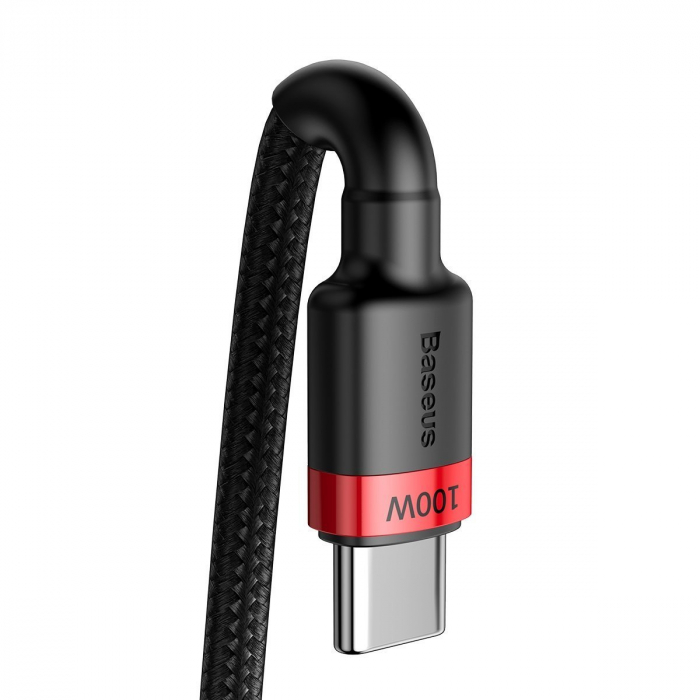 Cablu de date rapid BASEUS Cafule USB-C la USB-C PD2.0 100W flash charging 20V 5A 2m (negru+rosu) CATKLF-AL91 [2]