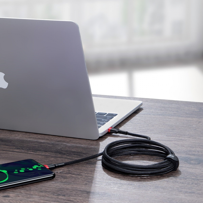 Cablu de date rapid BASEUS Cafule USB-C la USB-C PD2.0 100W flash charging 20V 5A 2m (negru+rosu) CATKLF-AL91 [6]
