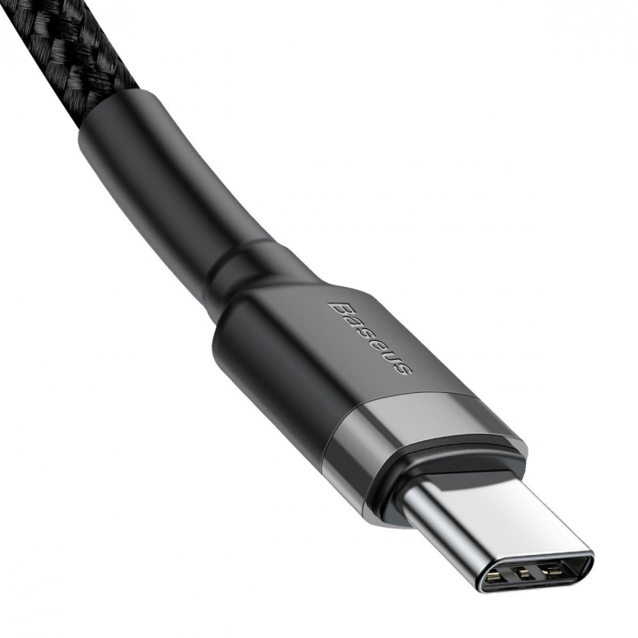 Cablu de date rapid BASEUS Cafule USB-C la USB-C PD2.0 60W flash charging 20V 3A 2m (negru+gri) CATKLF-HG1 [4]