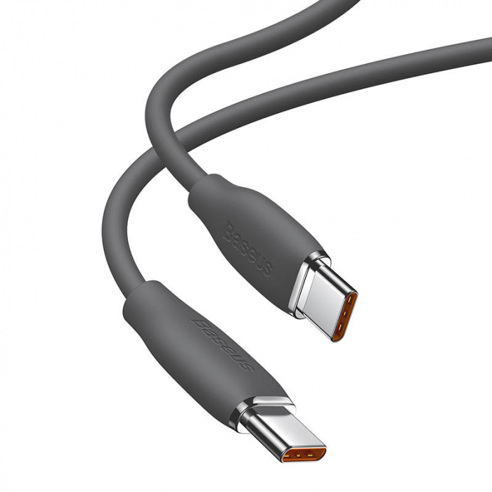 Cablu de date rapid BASEUS Jelly USB-C la USB-C 100W 480Mbps flash charging 2m (negru) CAGD030101 [2]