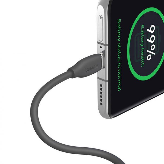 Cablu de date rapid BASEUS Jelly USB-C la USB-C 100W 480Mbps flash charging 2m (negru) CAGD030101 [4]