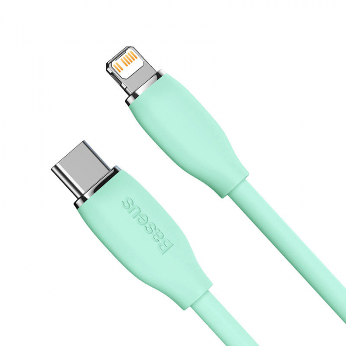 Cablu de date rapid BASEUS Jelly USB-C la Lightning 20W 1.2m (verde) CAGD020006 [6]