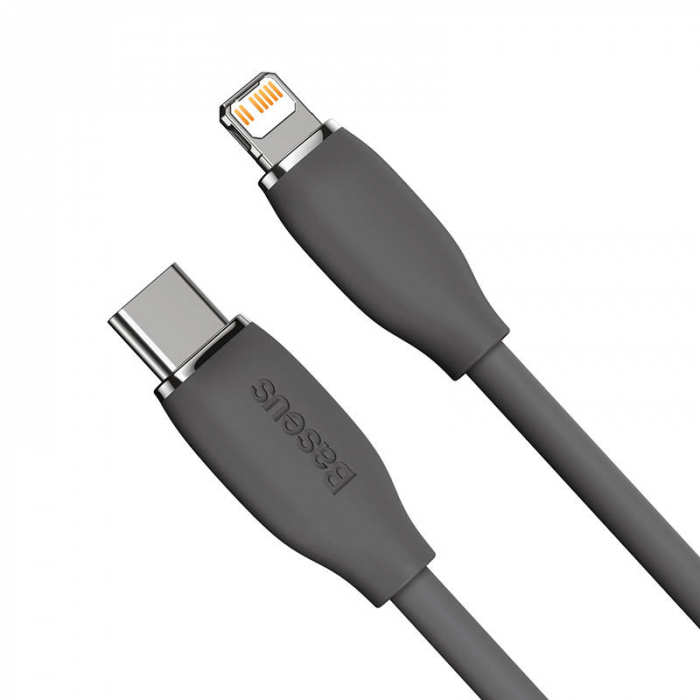 Cablu de date rapid BASEUS Jelly USB-C la Lightning 20W 2m (negru) CAGD020101 [6]