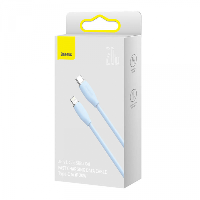 Cablu de date rapid BASEUS Jelly USB-C la Lightning 20W 1.2m (albastru) CAGD020003 [5]