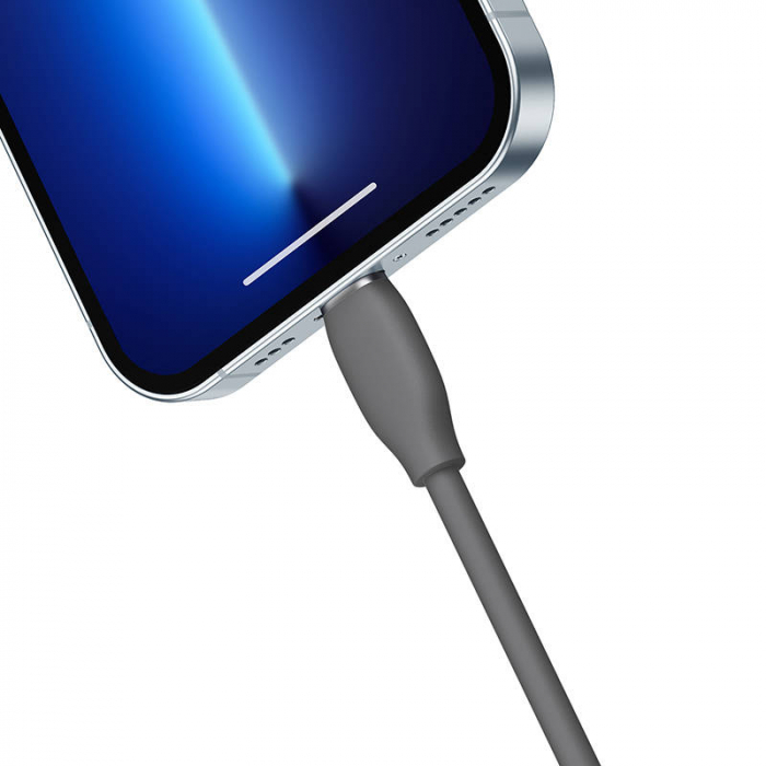 Cablu de date rapid BASEUS Jelly USB la Lightning 2.4A 2m (negru) CAGD000101 [4]