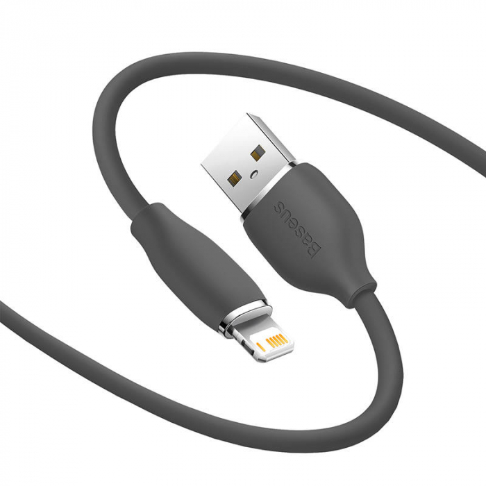 Cablu de date rapid BASEUS Jelly USB la Lightning 2.4A 2m (negru) CAGD000101 [3]