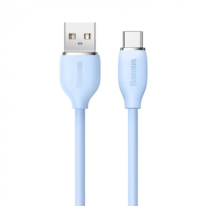 Cablu de date rapid BASEUS Jelly USB la USB-C 100W 480Mbps flash charging 2m (albastru) CAGD010103 [6]
