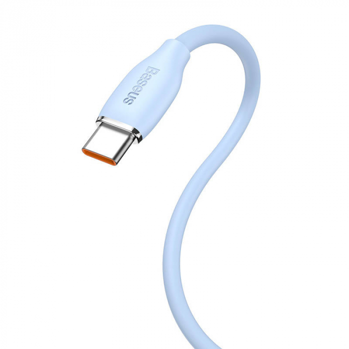 Cablu de date rapid BASEUS Jelly USB la USB-C 100W 480Mbps flash charging 2m (albastru) CAGD010103 [3]